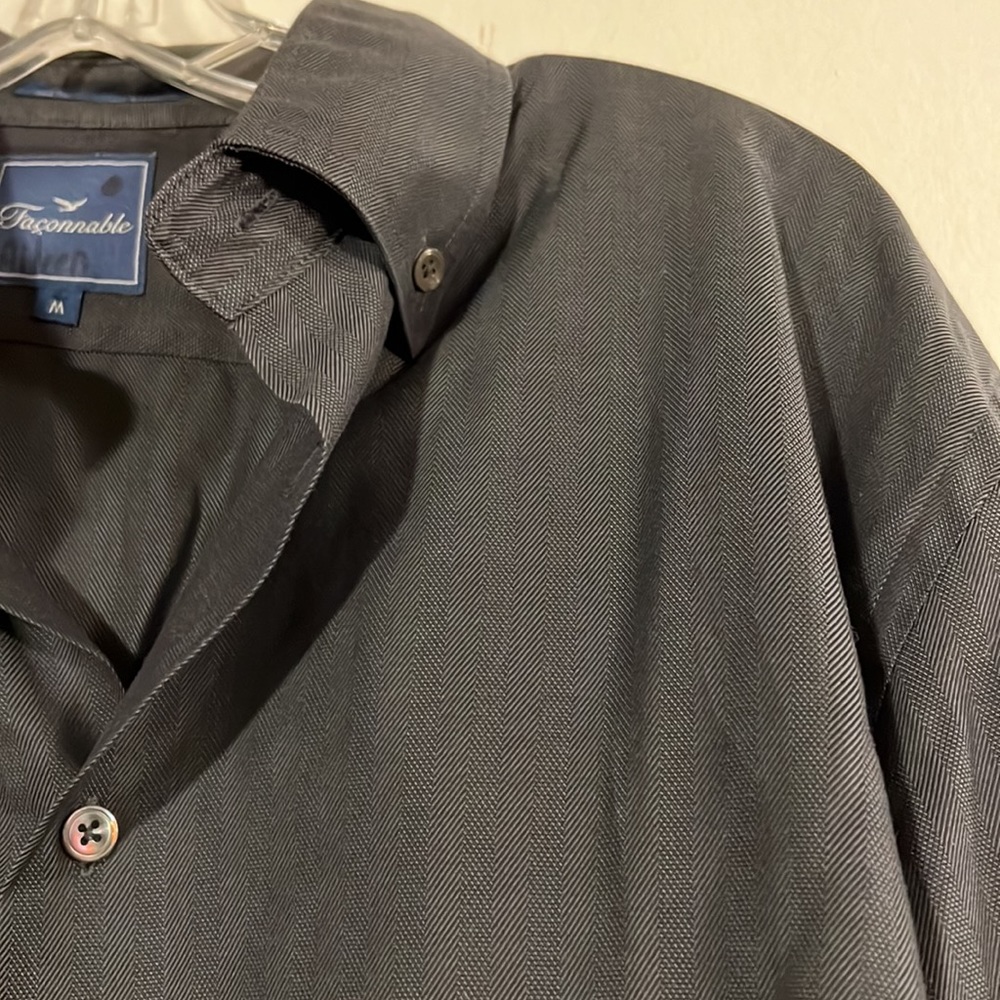 Faonnable Gray Men’s Button Down Collar Shirt - image 2
